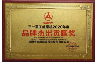 三一重工起重机2020年度品牌杰出贡献奖